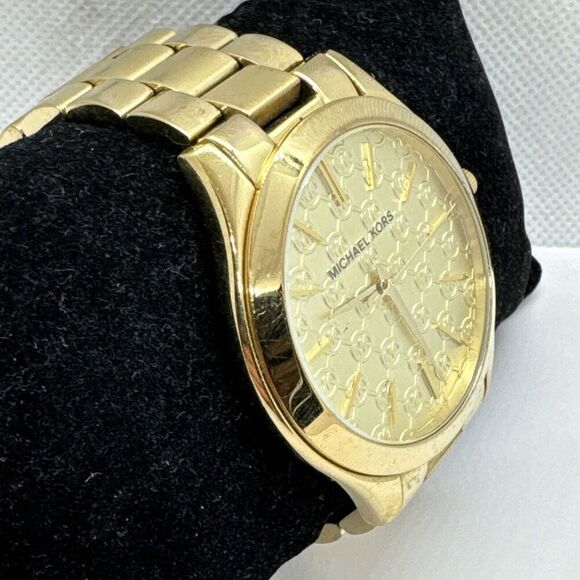 Michael Kors Slim Runway MK3335 Women's Gold Tone Analog Dial Wrist Watch JNA625 - Picture 3 of 11